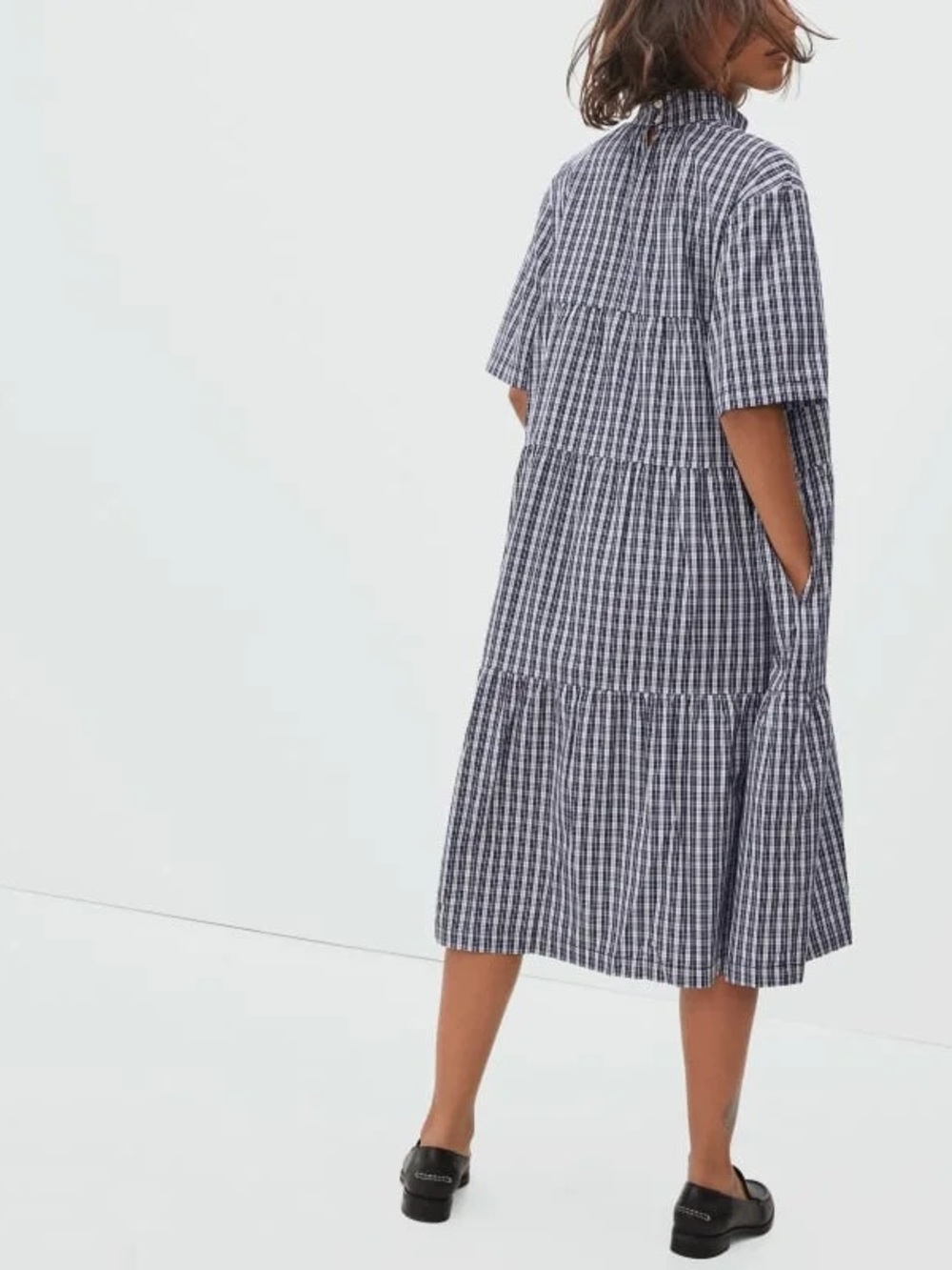 Everlane Tiered Mock Neck Midi Dress - Picture 3 of 6